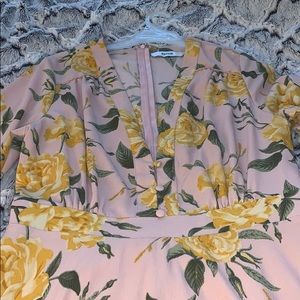 V-neck floral printed dress